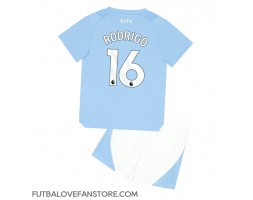 Manchester City Rodri Hernandez #16 Domáci Detský futbalový dres 2023-24 Krátky Rukáv (+ trenírky)